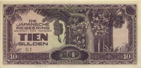 Ndl. Indien / Netherlands Indies P.125c 10 Gulden 1942 (1-) 