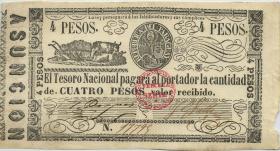 Paraguay P.032 4 Pesos (1868) (1-) 