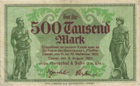 Notgeld Henschel & Sohn 500.000 Mark 1923 (3) 