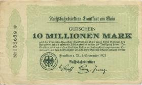 PS1219a Reichsbahn Frankfurt 10 Millionen Mark 1921 (3) 