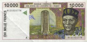 West-Afr.Staaten/West African States P.114Aj 10.000 Francs 2001 (2) 
