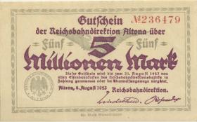 PS1114 Reichsbahn Altona 5 Millionen Mark 1923 (2) "Flämmchen" 