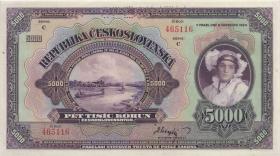 Tschechoslowakei / Czechoslovakia P.019s 5000 Kronen 1920 (1/1-) C Specimen 