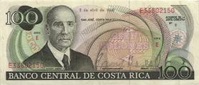 Costa Rica P.248b 100 Colones 1986 (3+) 