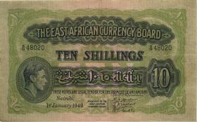 Ost Afrika / East Africa P.29b 10 Shillings 1949 (3) 