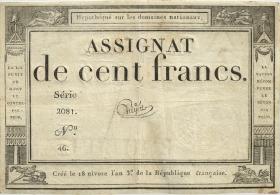 Frankreich / France P.A078c 100 Francs (1795) (3+) 