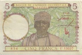Franz. Westafrika / French West Africa P.026 5 Francs 1943 (2) 