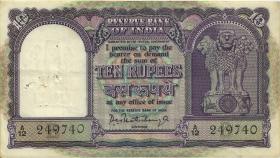 Indien / India P.040b 10 Rupien (1962-67) B (3) 