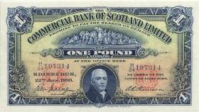 Schottland / Scotland P.S331a 1 Pounds 1938 (2+) 