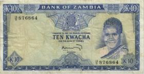 Sambia / Zambia P.12c 10 Kwacha (1969) (3) 