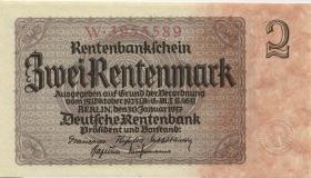 R.167a: 2 Rentenmark 1937 7-stellig (1) Serie W 
