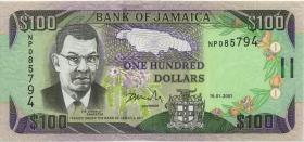 Jamaika / Jamaica P.080a 100 Dollars 2001 (1) 