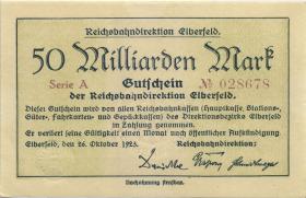 PS1193 Reichsbahn Elberfeld 50 Milliarden Mark 1923 (1) 