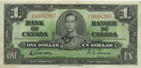 Canada P.058d 1 Dollar 1937 (3+) 