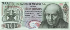 Mexiko / Mexico P.063d 10 Pesos 3.2.1971 (1) 