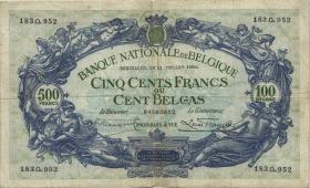 Belgien / Belgium P.103a 500 Francs = 100 Belgas 11.7.1930 (3) 