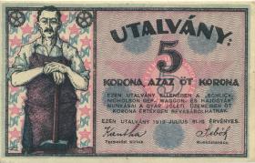 Ungarn / Hungary 5 Korona 1919 (1/1-) 