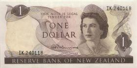 Neuseeland / New Zealand P.163a 1 Dollar (1967-68) (3) 