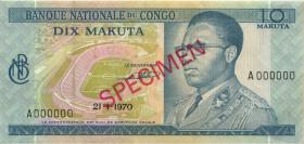 Kongo / Congo P.009s 10 Makuta 21.1.1970 (1/1-) 
