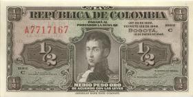 Kolumbien / Colombia P.345a 1/2 Peso Oro 1948 C (1) 