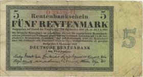 R.156b: 5 Rentenmark 1923 (4) 0 7-stellig 
