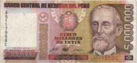 Peru P.149 5.000.000 Intis 1990 (3) 