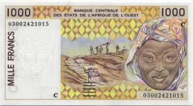 West-Afr.Staaten/West African States P.311Cn 1.000 Francs 2003 (1) 