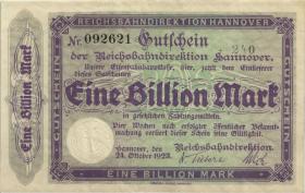 PS1260b Reichsbahn Hannover 1 Billion Mark 1923 (2) 