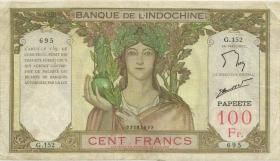 Tahiti P.14d 100 Francs (1939-65) Bank Indochina (3) 
