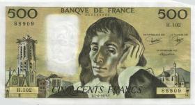 Frankreich / France P.156e 500 Francs 7.6.1979 (1) 
