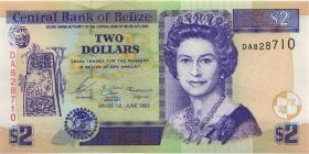 Belize P.66a 2 Dollars 2003 (1) 