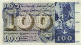 Schweiz / Switzerland P.49c 100 Franken 1958 U.2 (3+) 
