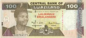 Swasiland / Swaziland P.32a 100 Emalangeni 2001 (2) 