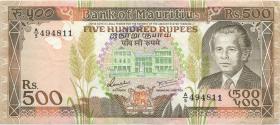 Mauritius P.40b 500 Rupien (1988) (3) 