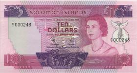 Solomon Inseln / Solomon Islands P.07a 10 Dollars (1977) (1) A/1 000243 