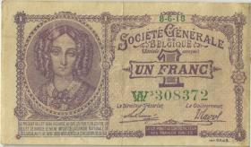 R.433b: Besetzung Belgien 1 Franc 8.6.1918 (3+) 