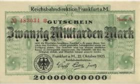 PS1222 Reichsbahn Frankfurt 20 Milliarden Mark 1923 (1) Serie A 