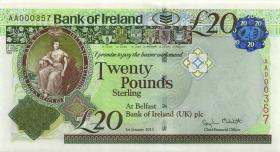 Nordirland / Northern Ireland P.088 20 Pounds 2013 AA 000357 (1) 