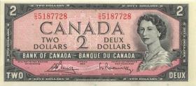 Canada P.076c 2 Dollars 1954 (1972-73) (1) 
