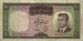 Iran P.078a 20 Rials ohne Datum (1965) (3-) 