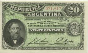 Argentinien / Argentina P.229 20 Centavos 1895 (2+) 