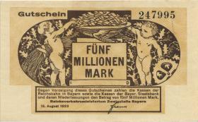 PS1102 Reichsbahn München 5 Millionen Mark 1923 (1/1-) 