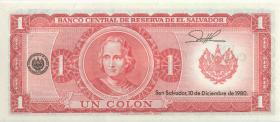 El Salvador P.125b 1 Colon 1980 (10.12.1980) (1) 