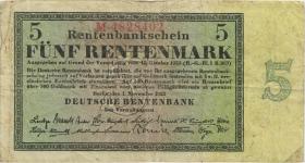 R.156b: 5 Rentenmark 1923 (3-) 7-stellig 