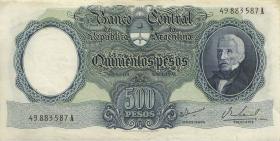 Argentinien / Argentina P.278d 500 Pesos (1964-69) (2) 
