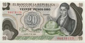 Kolumbien / Colombia P.409d 20 Pesos Oro 1982 (1) 