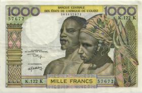 West-Afr.Staaten/West African States P.703KI 1000 Francs (1959-65) (3) 