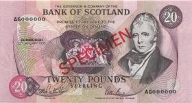 Schottland / Scotland P.118s 20 Pounds 1993 Specimen (1) 
