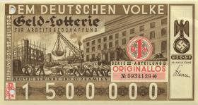 3. Reich NSDAP 1 RM Geld-Lotterie Originallos 1934 (1) 