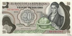 Kolumbien / Colombia P.409c 20 Pesos Oro 1975 (1) 
